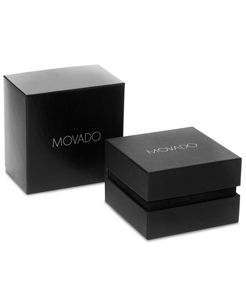 Movado BOLD Quest watch packaging with black presentation boxes
