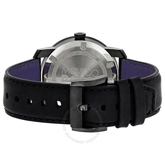 Movado Bold TR90 watch caseback showing stainless steel display back
