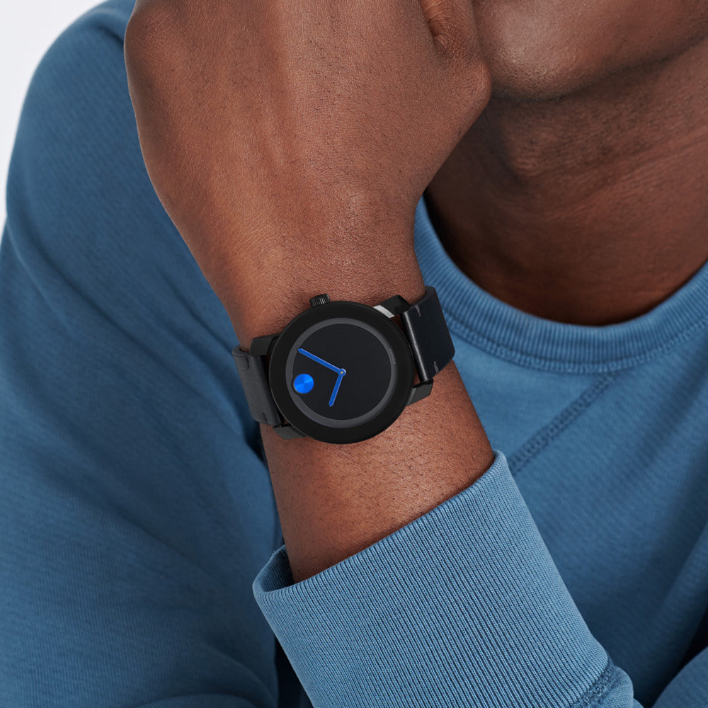 Movado Bold TR90 watch on wrist showing dial and case details