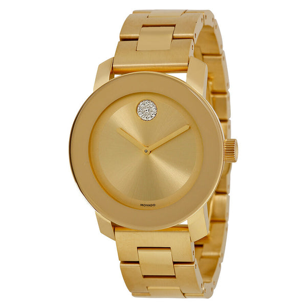 Movado Bold Gold Dial Yellow Gold Ion-plated Ladies Watch #3600104 - Watches of New Zealand