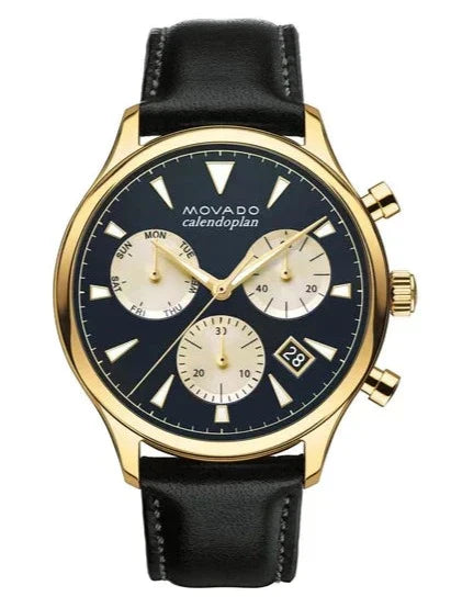 Movado Heritage Chronograph Navy Blue Dial Men's Watch - 3650006