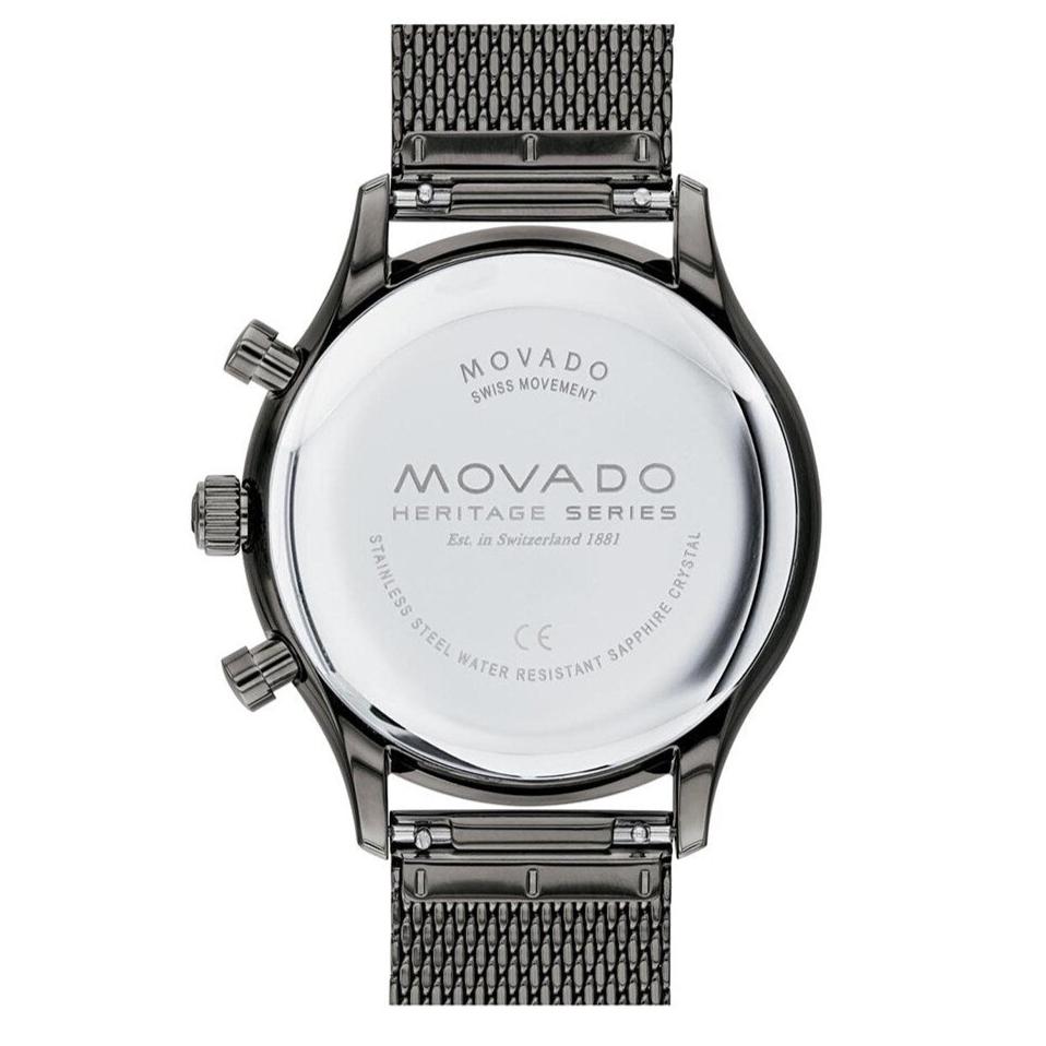 Heritage Calendoplan Black Dial Grey Steel Men's Watch - 3650100