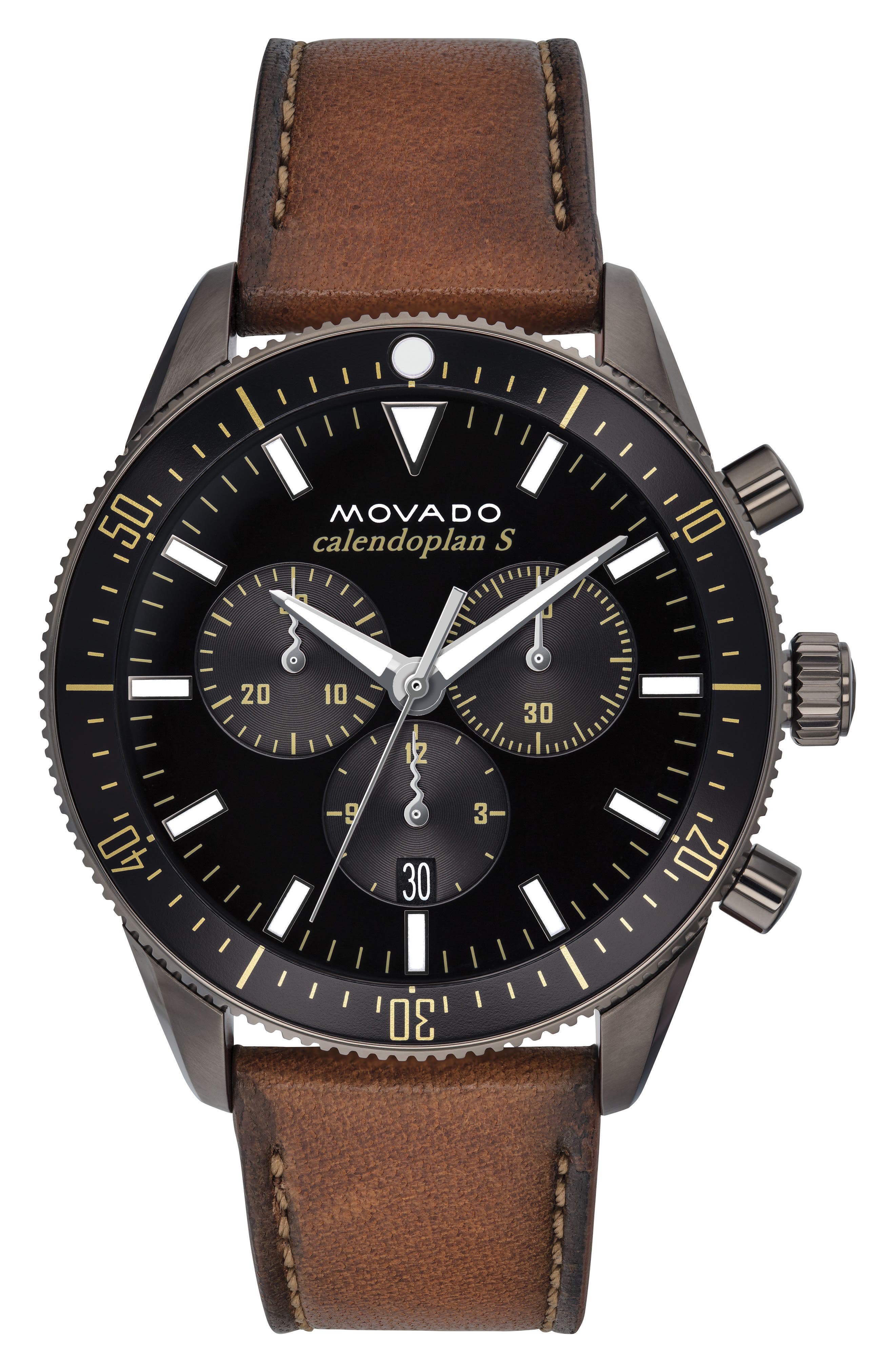 Movado Heritage Chronograph Black Dial Men's Watch - 3650060