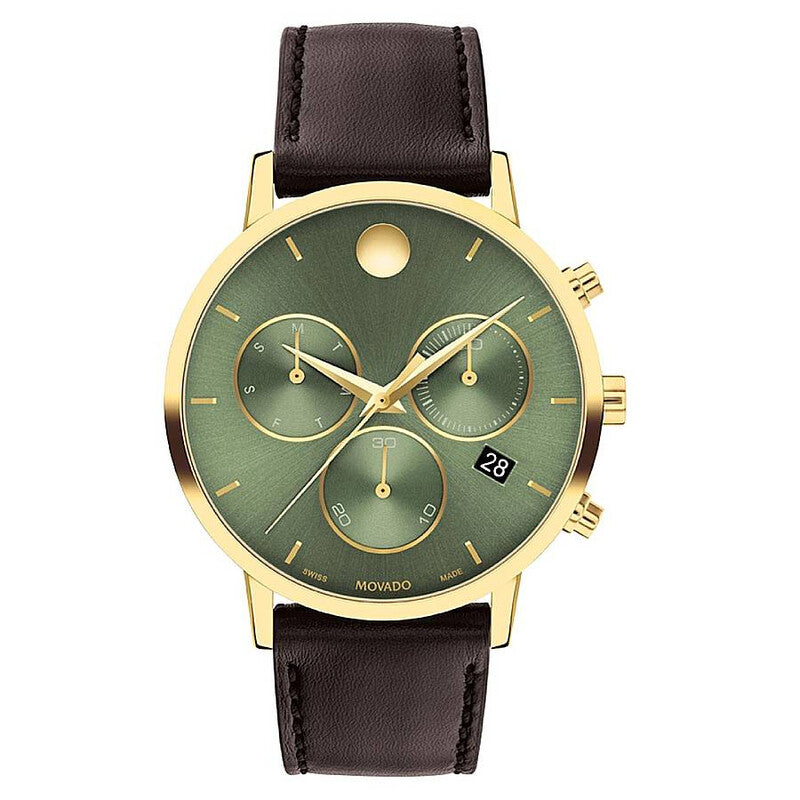 Movado Museum Classic Chronograph Quartz Green Dial Men's Watch - 0607890