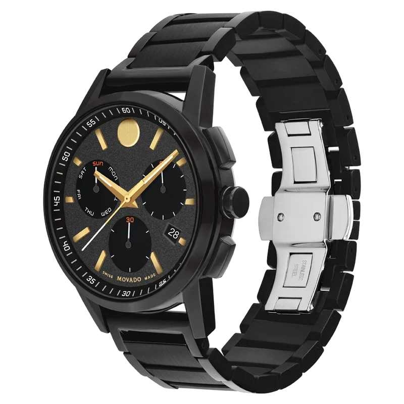 Movado Museum Sport Chronograph Quartz Black Dial Men's Watch - 0607802