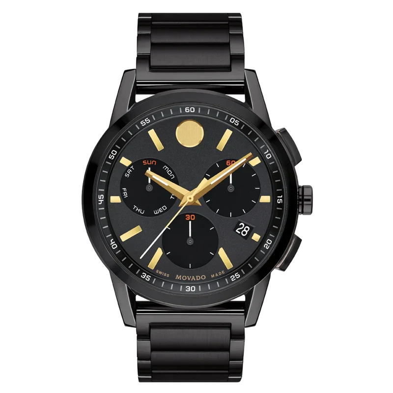 Movado Museum Sport Chronograph Quartz Black Dial Men's Watch - 0607802