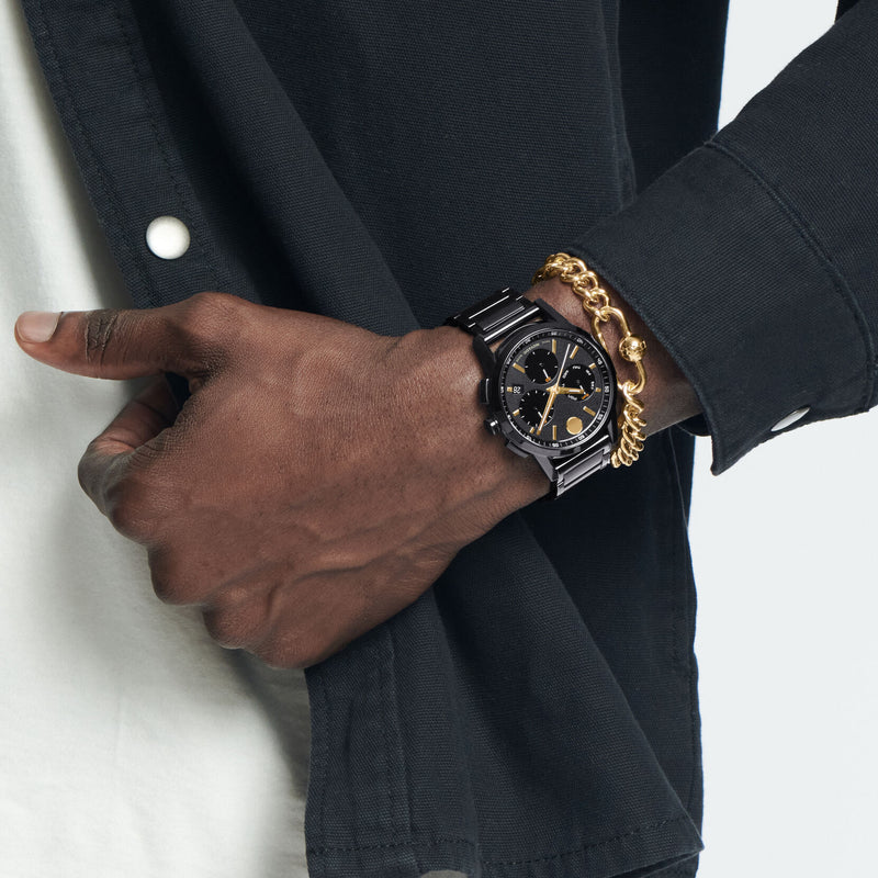 Movado Museum Sport Chronograph Quartz Black Dial Men's Watch - 0607802