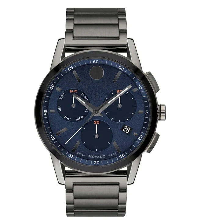 Movado Museum Sport Chronograph Quartz Blue Dial Men's Watch - 0607624