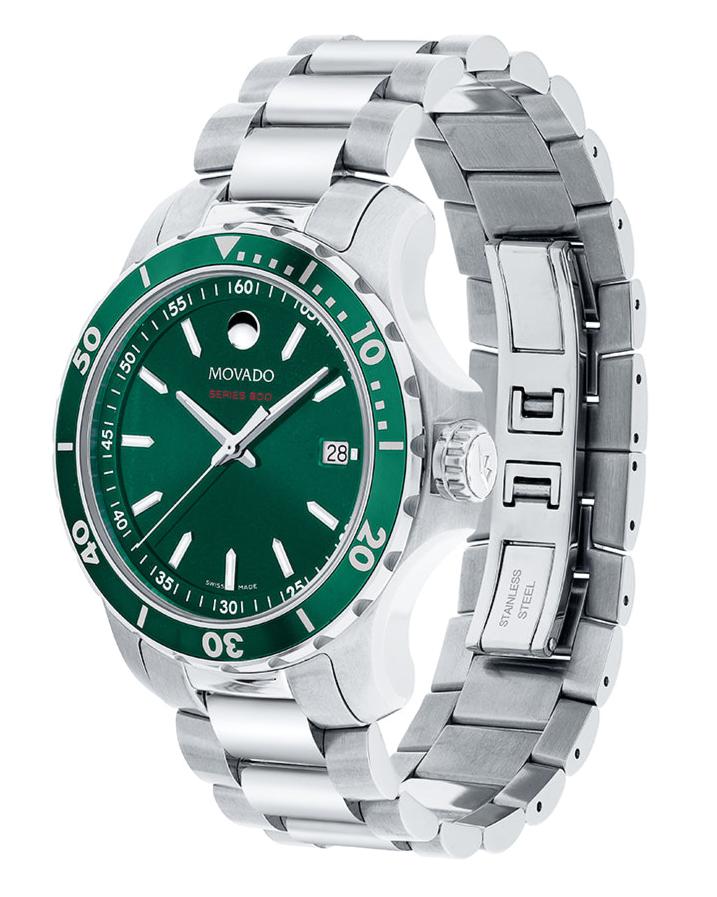 Movado Series 800 Green Dial Stainless Steel Men's Watch 2600136