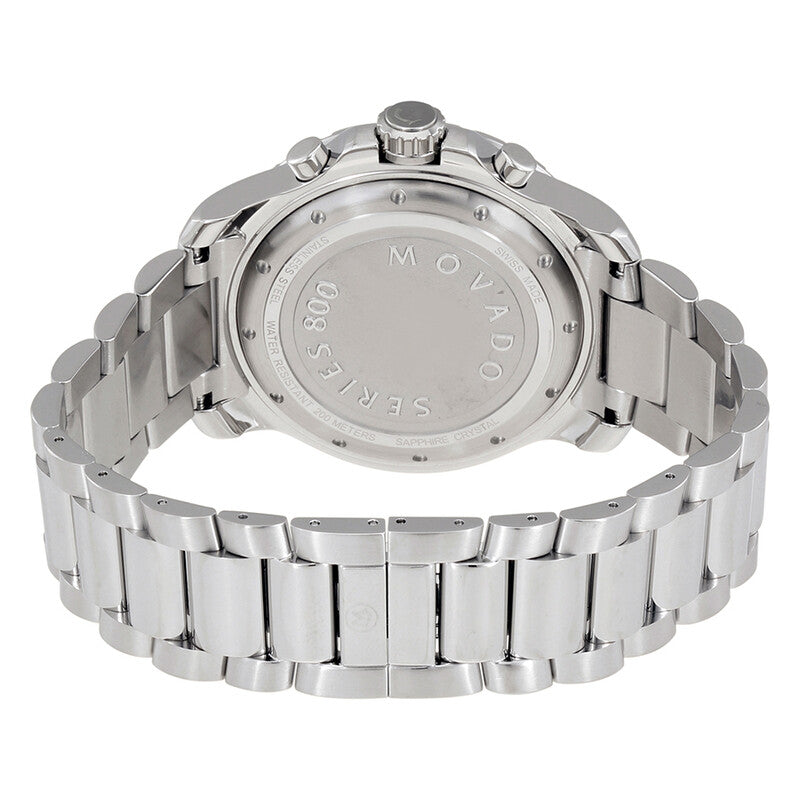 Movado Series 800 chronograph caseback with Series 800 engraving