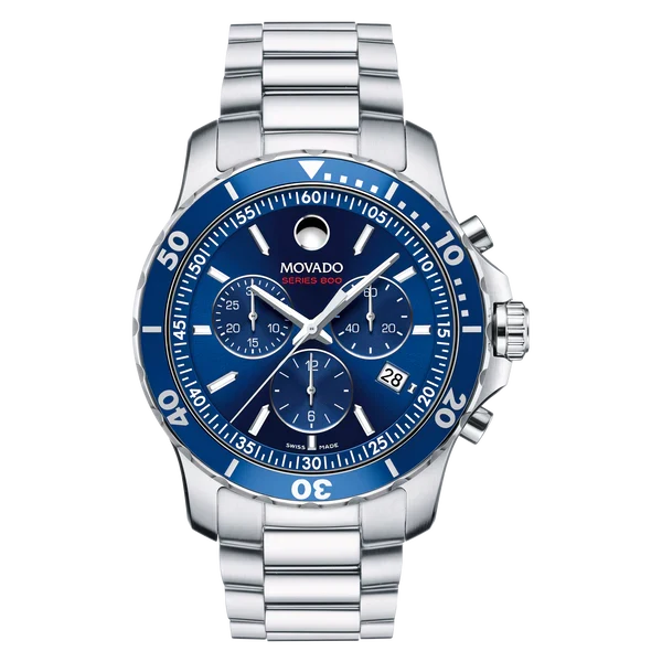 Movado Series 800 Chronograph Blue Dial Men's Watch - 2600141