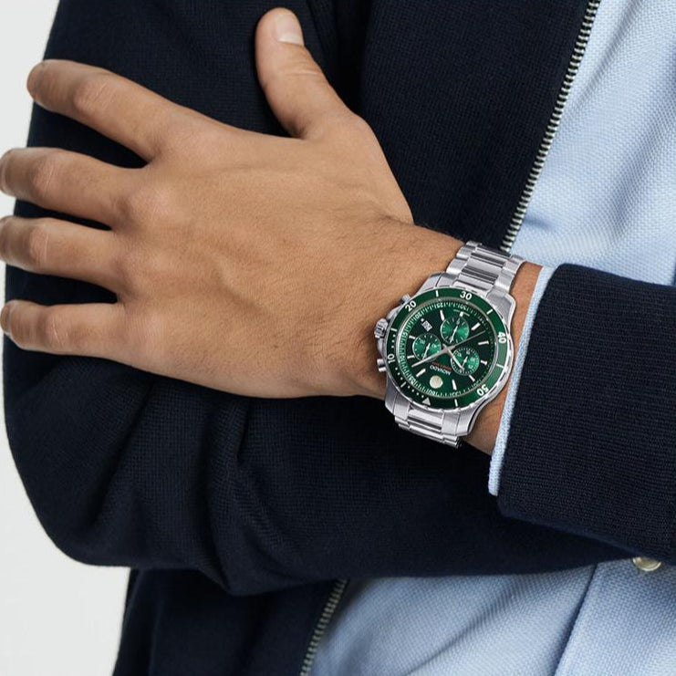 Movado Series 800 Chronograph Quartz Green Dial Men's Watch - 2600179