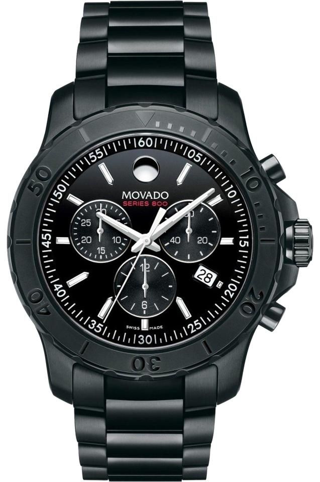 Movado Series 800 Chronograph Black PVD Men's Watch - 2600119