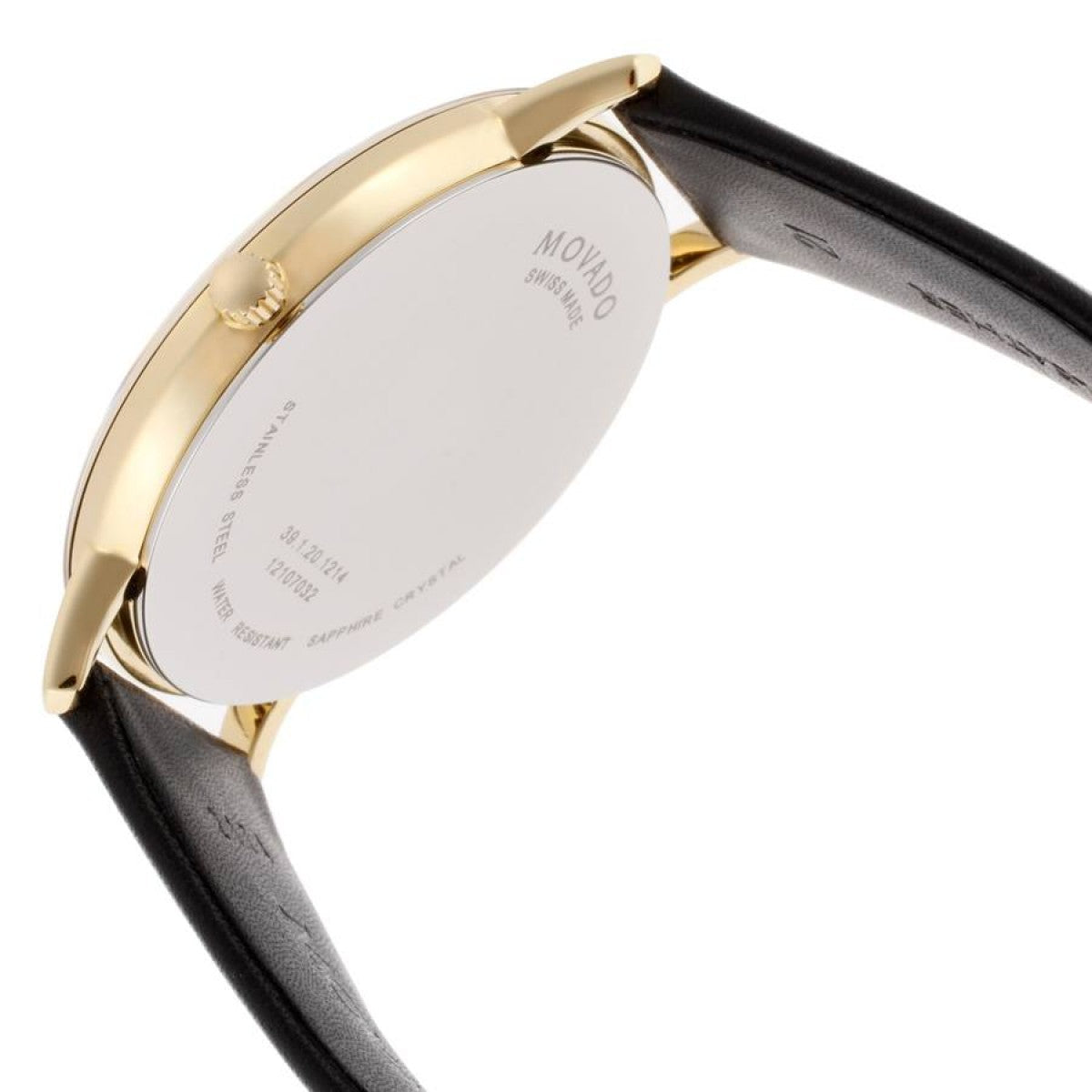 Movado TC Silver Dial Black Leather Strap Men Watch - 0606695