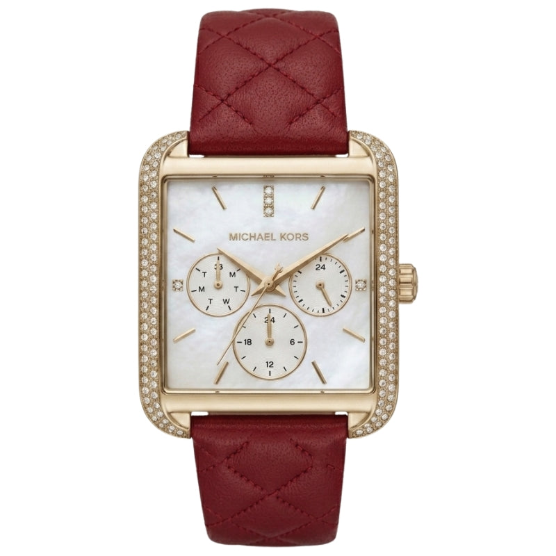 Michael Kors Pyper Red Leather Strap Women's Watch - MK2770