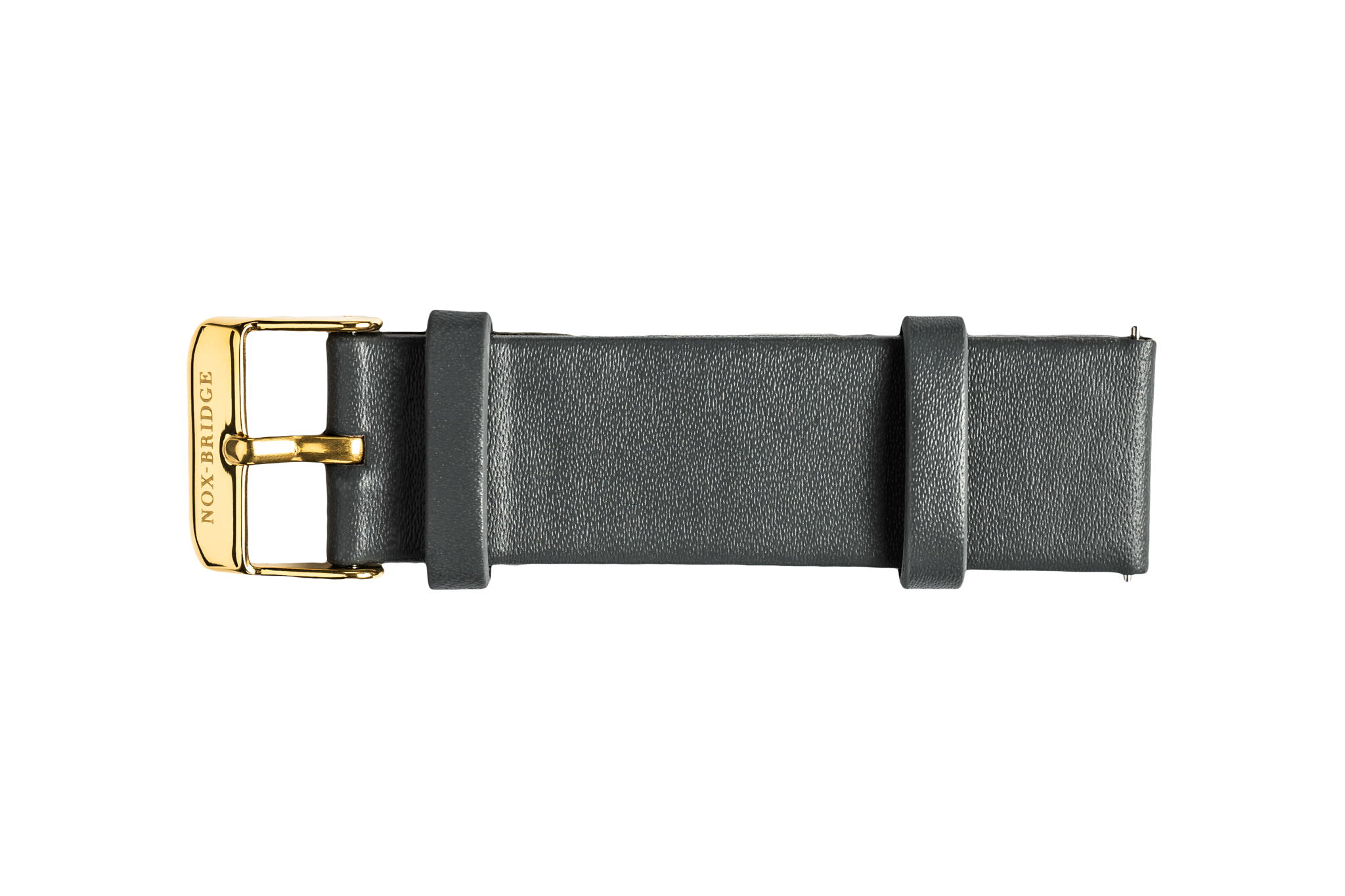 Alcyone grey vegan leather watch strap with gold-tone buckle