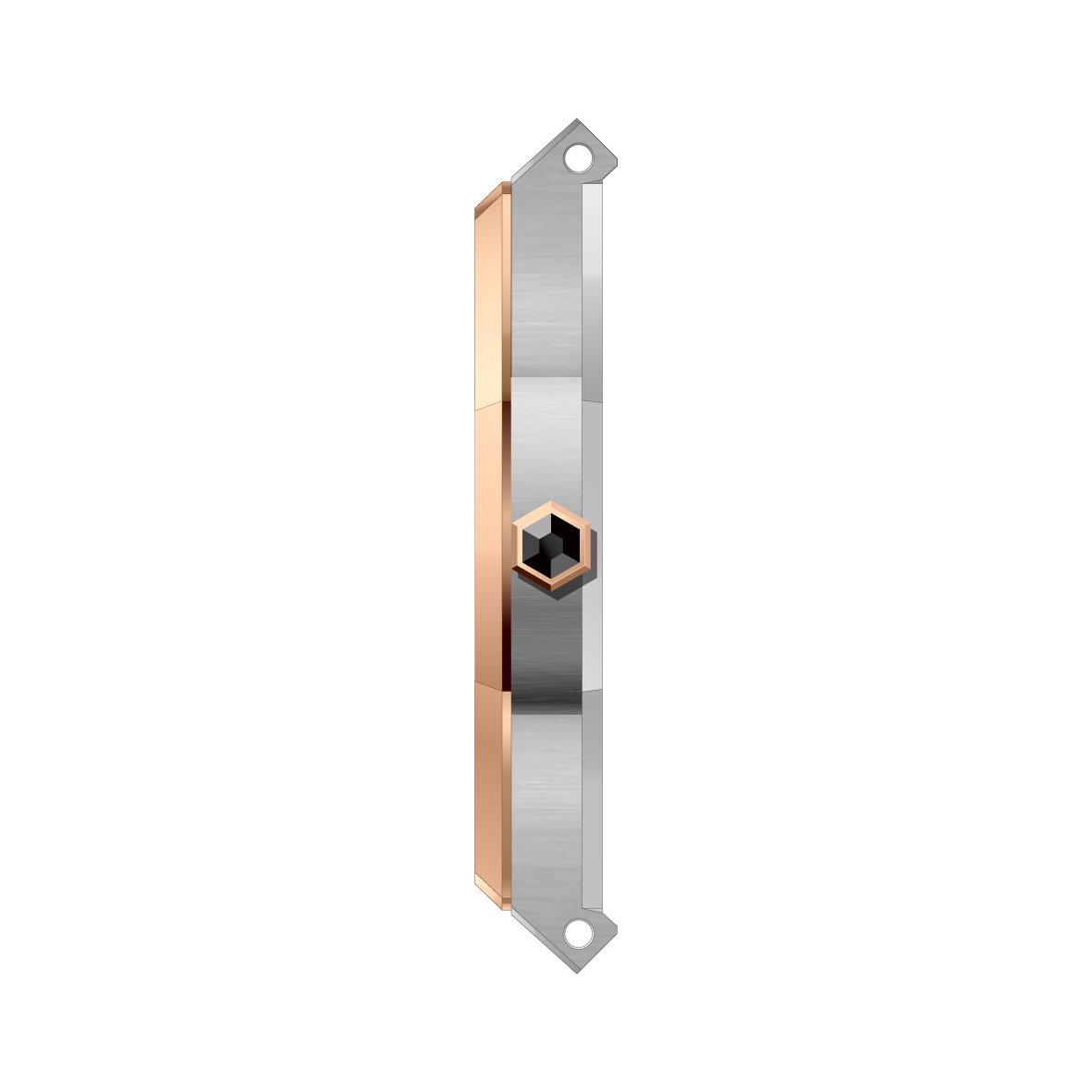 Side view of Noxbridge ECC40TT two-tone stainless steel watch case and bracelet