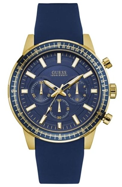 Guess Multi-Function Blue Chronograph Silicone Men's Watch  W0802G2 - Watches of New Zealand