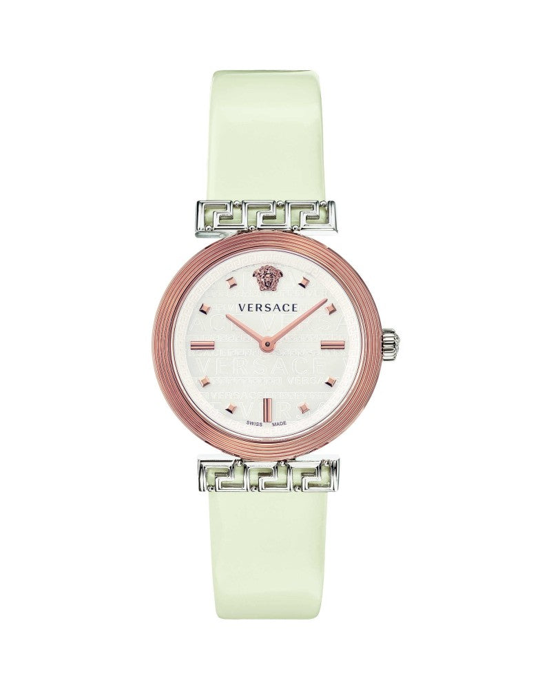 Versace Meander White Leather Strap Women's Watch  VELW00120 - Watches of New Zealand