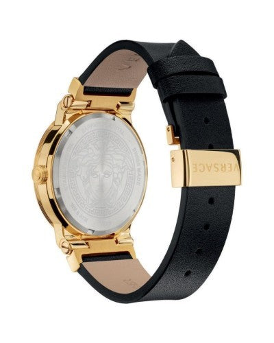 Versace Greca Gold Black Leather Women's Watch VEVH00320 - Watches of New Zealand #3