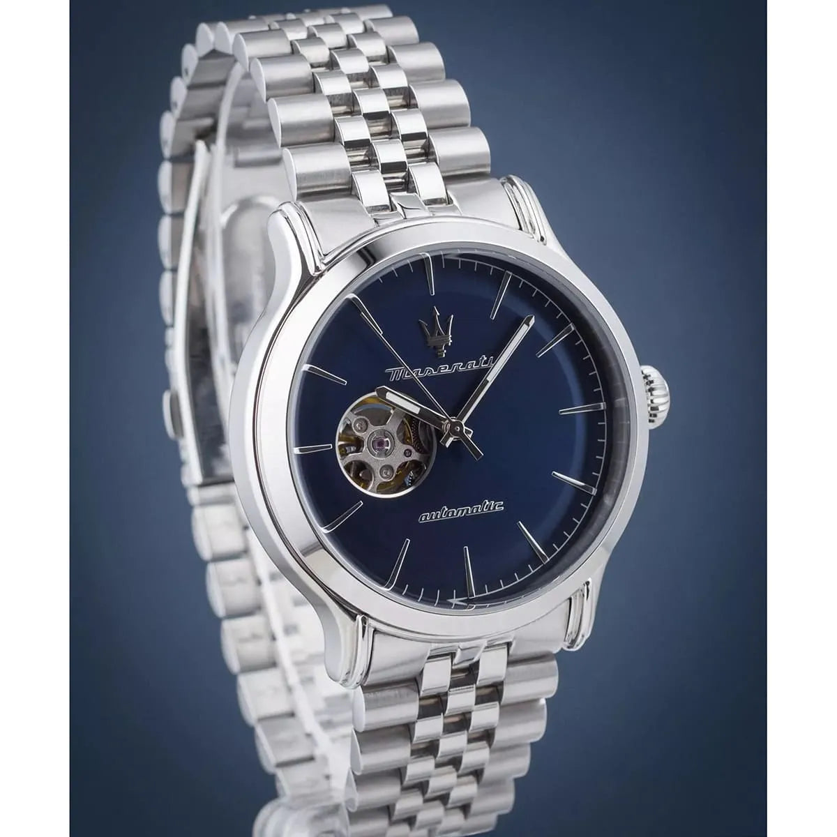 Maserati Epoca automatic watch angled product shot on gradient background