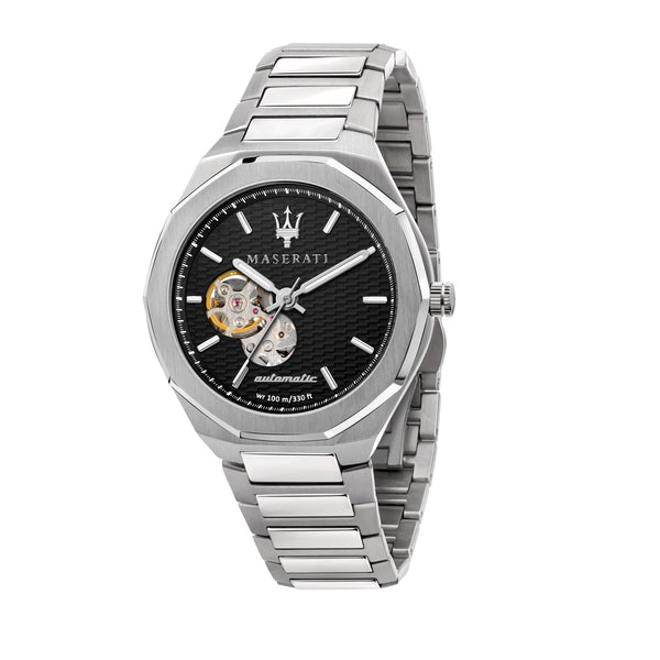 Maserati Stile Silver Automatic Black Dial Men's Watch  R8823142002 - Watches of New Zealand
