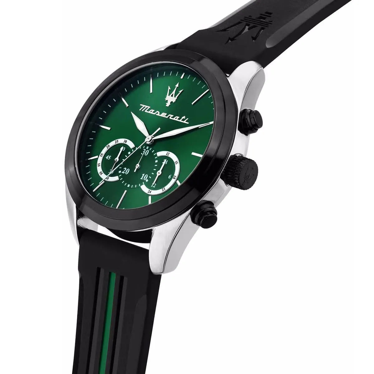 Maserati Traguardo Chronograph Green Dial Black Silicone Strap Watch For Men - R8871612043 R8871612043 - Image 2