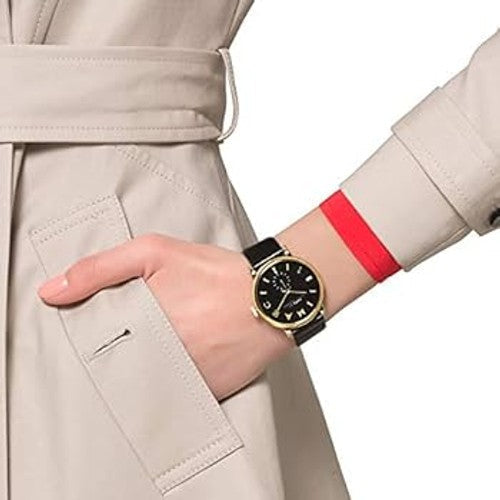 Marc By Marc Jacobs Baker Black Dial Leather Ladies Watch - MBM1269