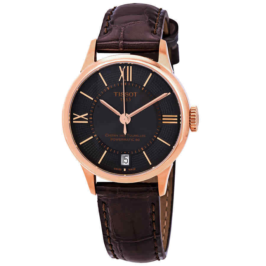 Tissot Chemin Des Tourelles Bronze Dial Brown Leather Strap Women's Watch - T099.207.36.448.00