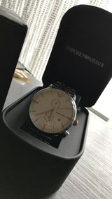 Emporio Armani Steel Two Tone Silver Rose Gold Chronograph Men's Watch#AR0399 - Watches of New Zealand #4