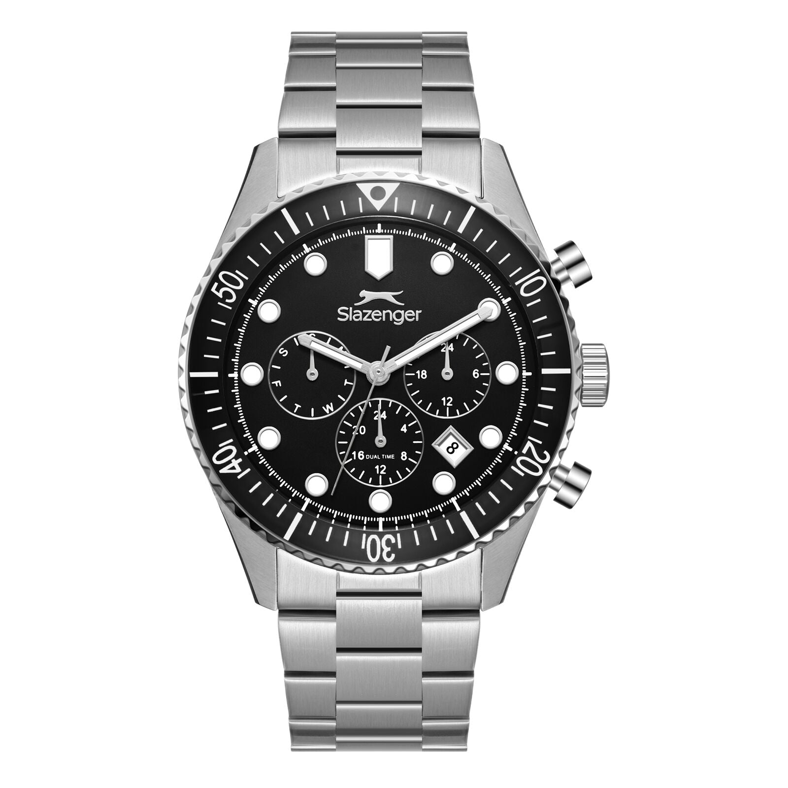 Slazenger Chronograph Black Dial Metallic Silver Watch - SL.09.2490.2.