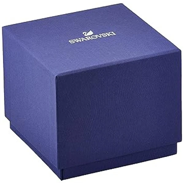 Swarovski branded purple watch box with silver swan logo