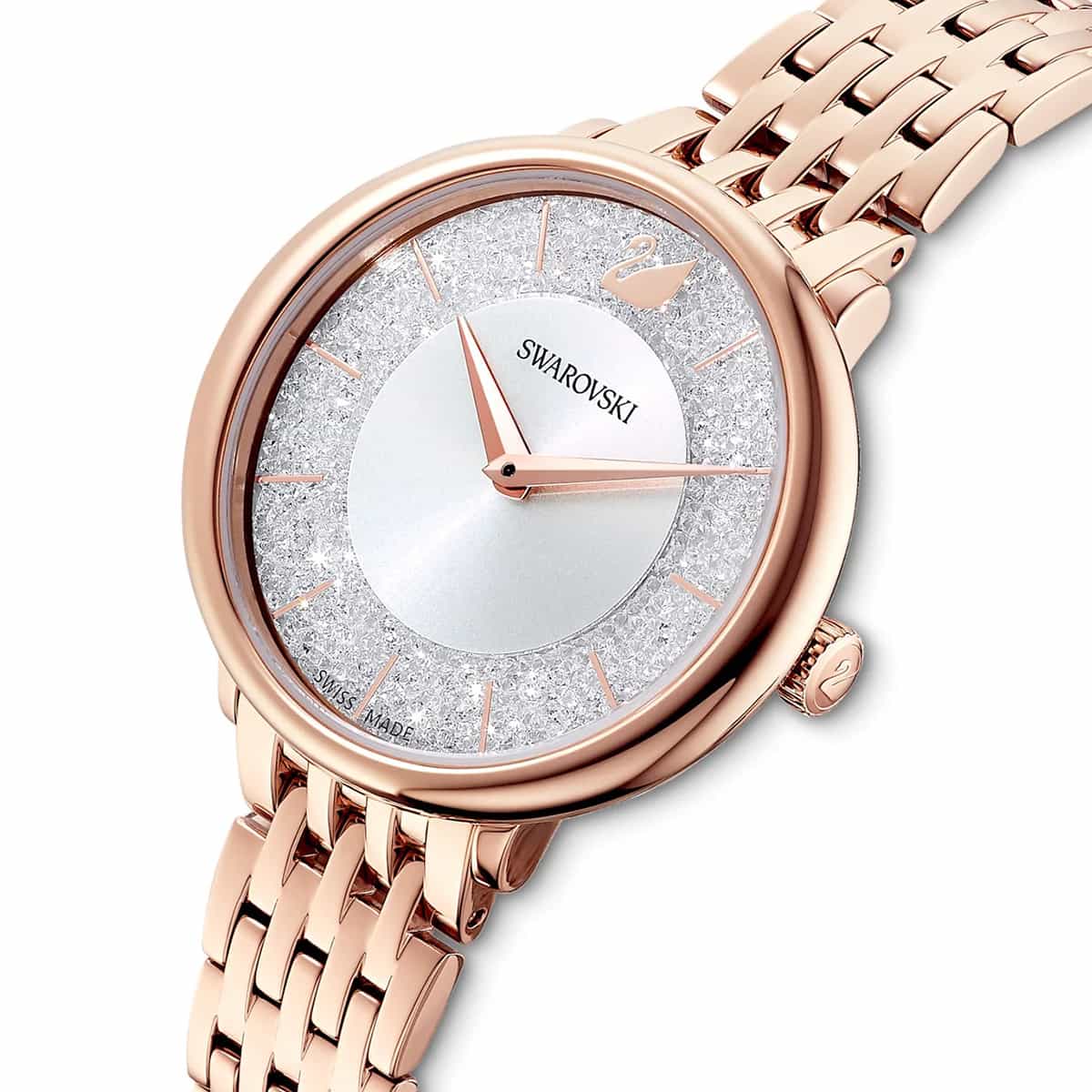 Swarovski Crystalline Chic White Dial Gold Strap Women's Watch - 5544590