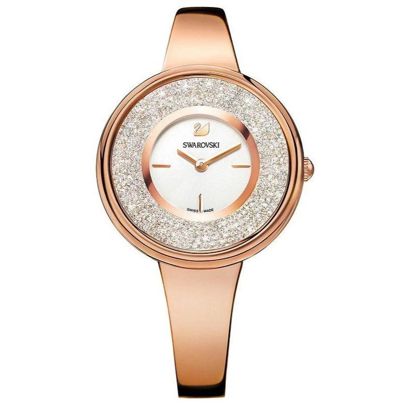 Swarovski Crystalline Pure Watch, Metal bracelet, White, Rose gold-tone -5269250