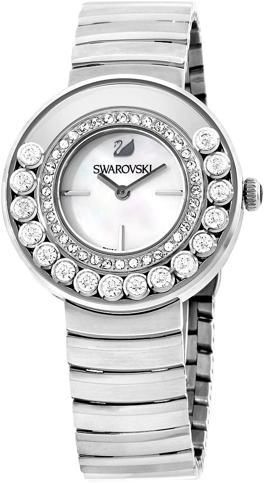 Swarovski Lovely Crystals silver watch with crystal-set bezel and white dial