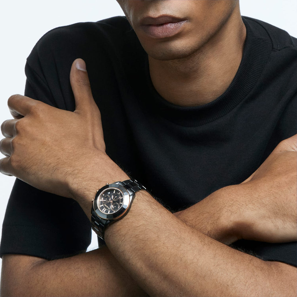 Octea Lux Sport sport chronograph watch on wrist showing case and bracelet design