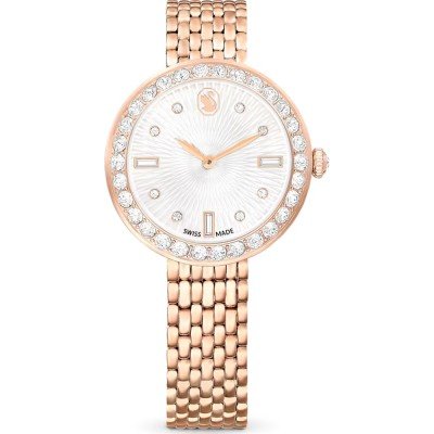 Swarovski rose gold women's watch with crystal bezel and white dial