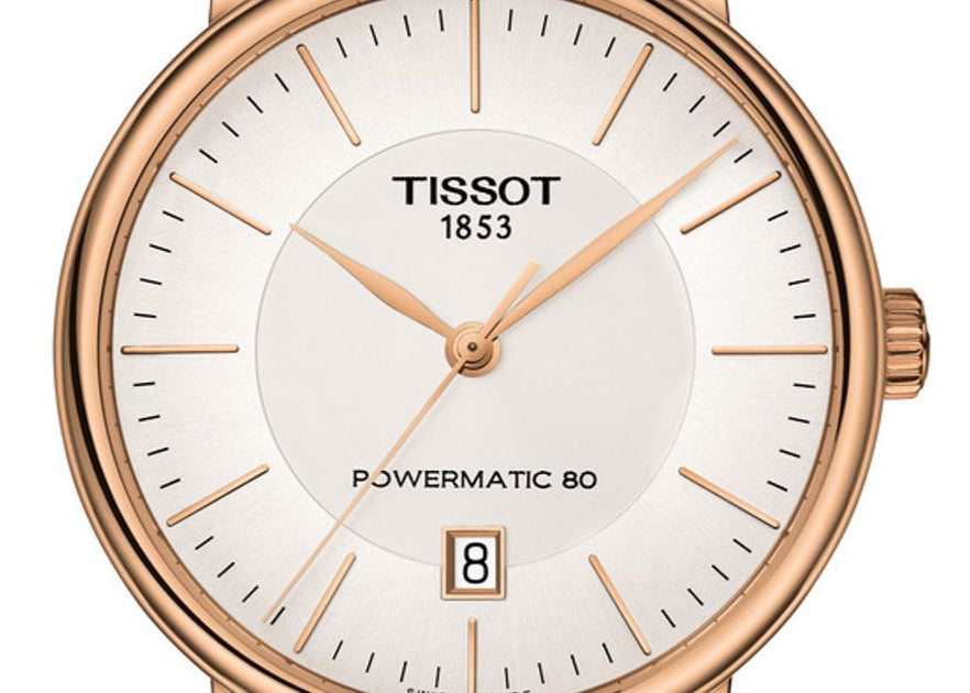 Tissot T Classic Carson Premium Automatic White Dial Rose Gold Steel Strap Men's Watch - T122.407.33.031.00