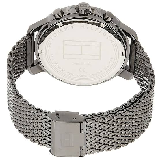 Tommy Hilfiger Deacan Gunmetal Gray Chronograph Mesh Band 44mm Men's Watch - 1791546