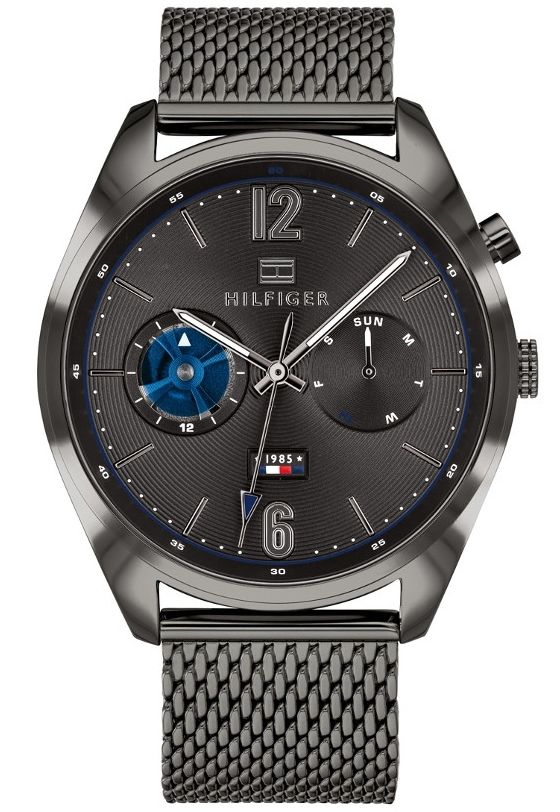 Tommy Hilfiger Deacan Gunmetal Gray Chronograph Mesh Band 44mm Men's Watch - 1791546
