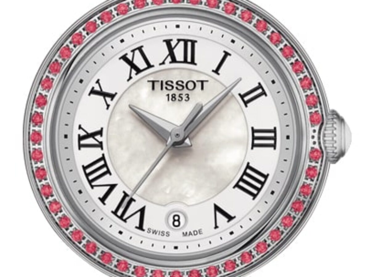 Tissot Bellissima Small Lady Diamonds MOP Dial Red Leather Strap Women's Watch - T126.010.66.113.00