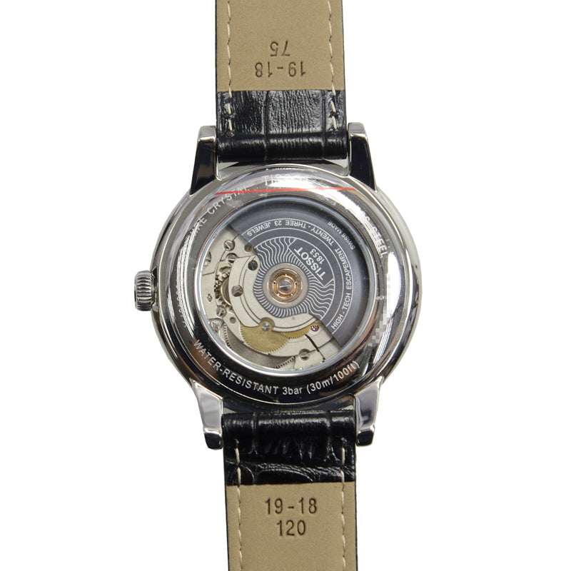 Tissot Carson Powermatic 80 White Dial Black Leather Strap Men's Watch - T085.407.16.013.00