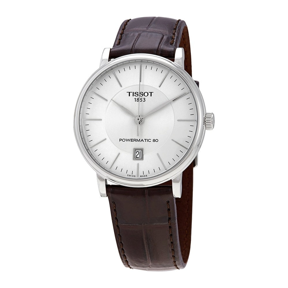 Tissot Carson Premium Silver Dial Leather Strap Men's Watch - T122.407.16.031.00