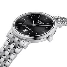 Tissot T Classic Carson Premium Powermatic 80 Black Dial Silver Steel Strap Men's Watch - T122.407.11.051.00