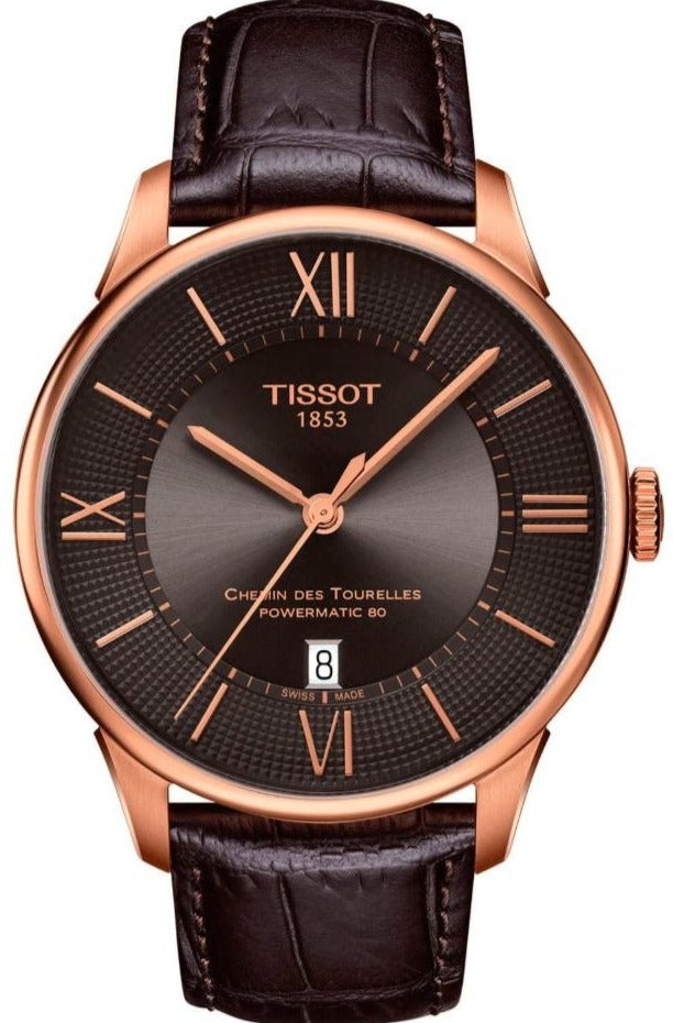 Tissot Chemin des Tourelles Powermatic 80 Brown Men's Watch - T099.407.36.448.00