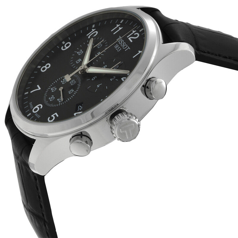 Tissot Chrono XL Classic Black Dial Leather Strap Men's Watch - T116.617.16.057.00