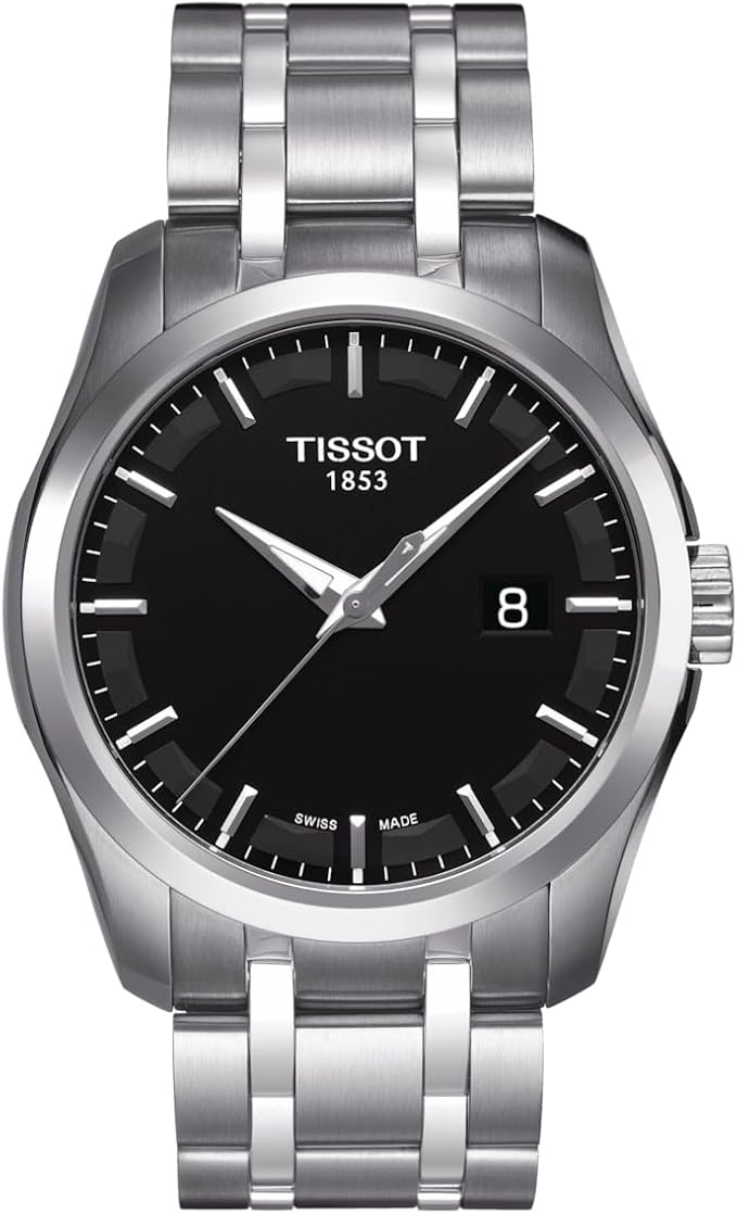 Tissot Couturier Quartz Black Dial Stainless Steel Men's Watch - T035.410.11.051.00
