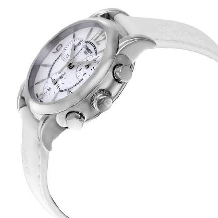 Tissot Dressport Chronograph White Leather Strap Women's Watch - T050.217.17.117.00