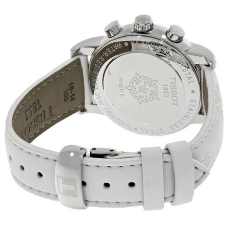 Tissot Dressport Chronograph White Leather Strap Women's Watch - T050.217.17.117.00