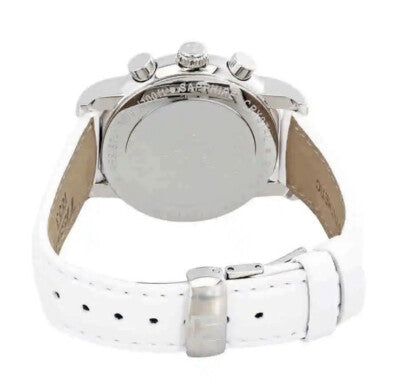 Tissot Dressport caseback and strap detail showing stainless steel case back